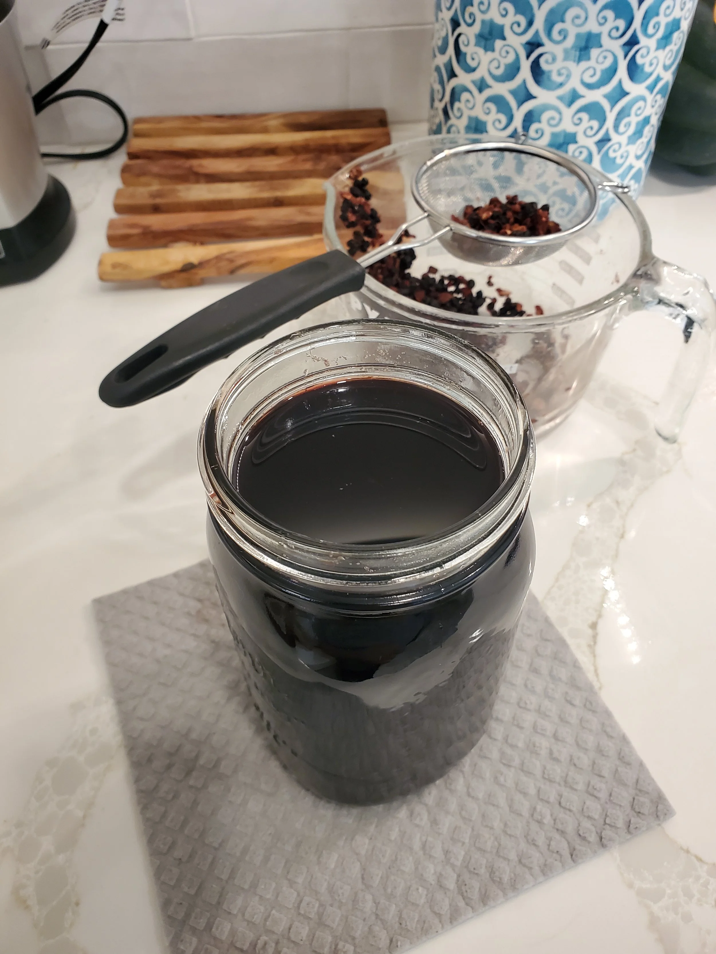 Finished elderberry syrup 