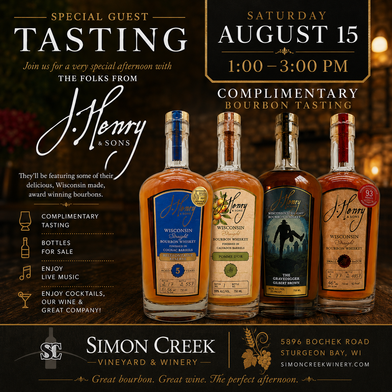 Complimentary Bourbon Sampling
