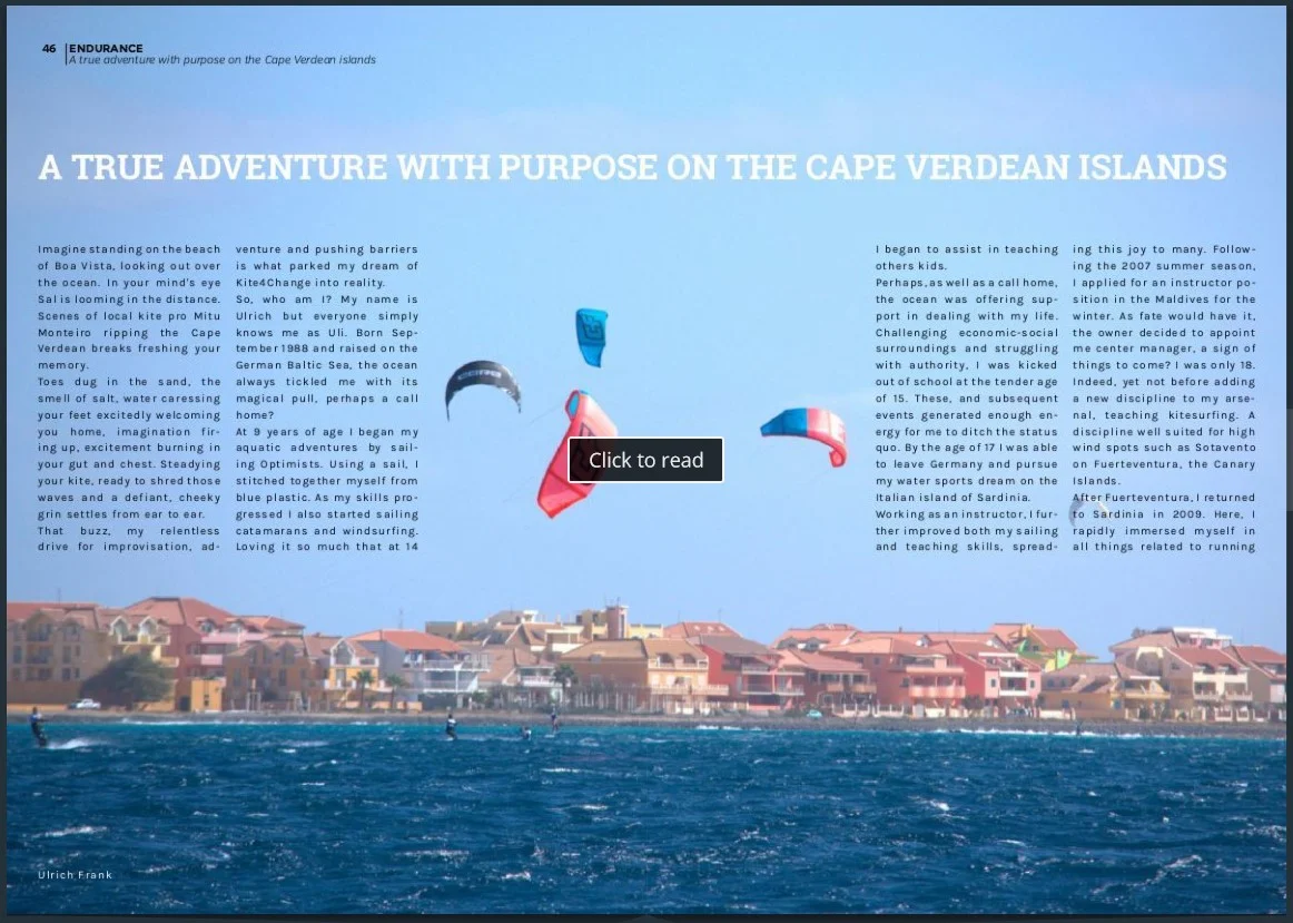 KITESOUL MAGAZINE A Story about the founder of the KiteDownwind Ulrich Frank