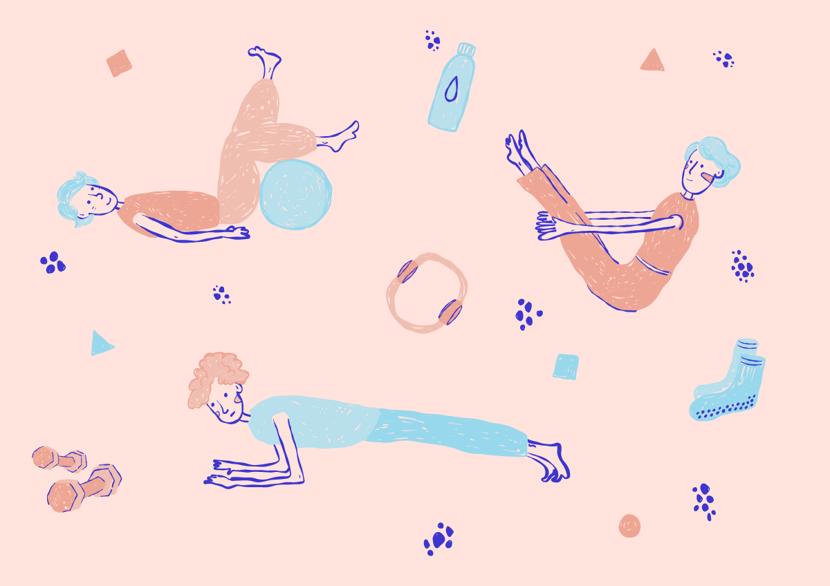 Pilates Vector Illustration Set // digital download