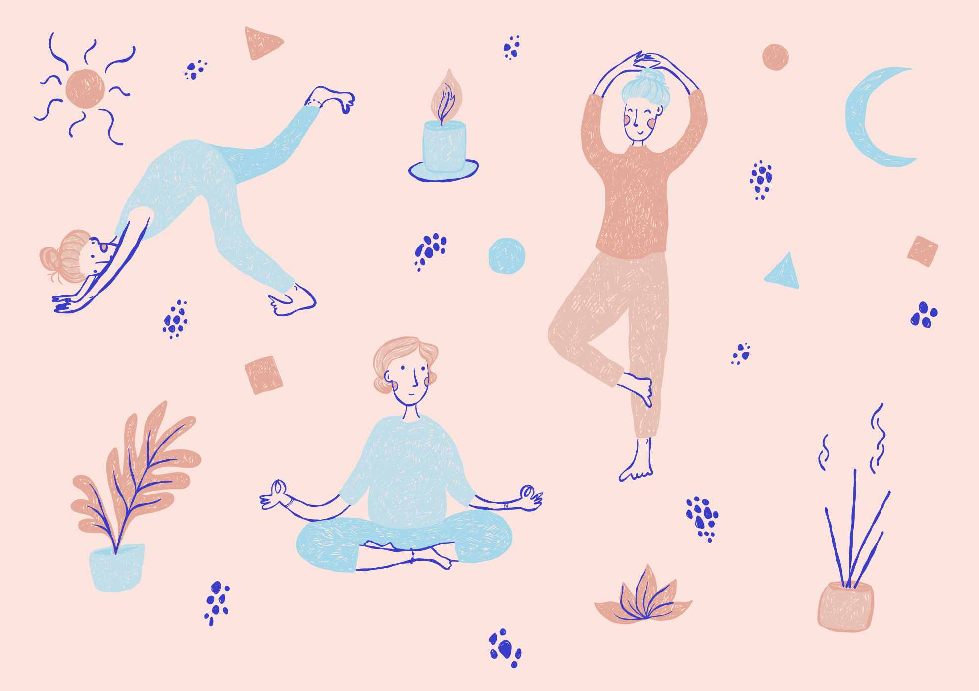 Yoga Vector Illustration Set // digital download