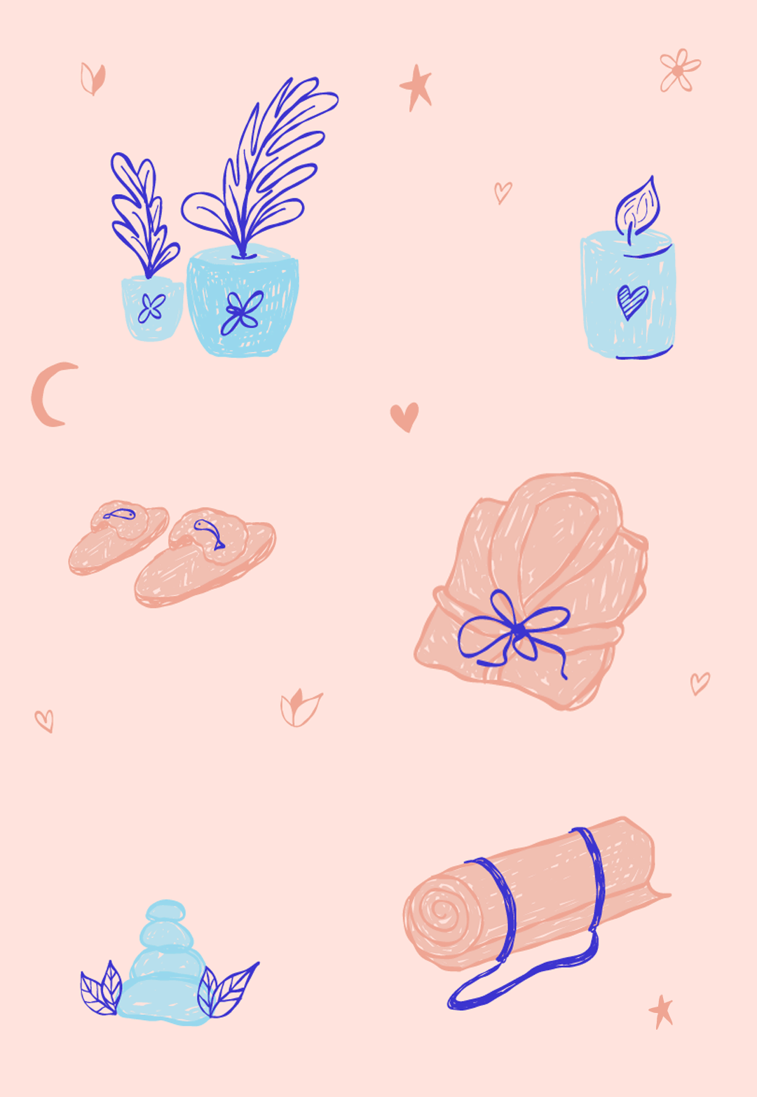 Wellness Objects Vector Illustration Set // digital download