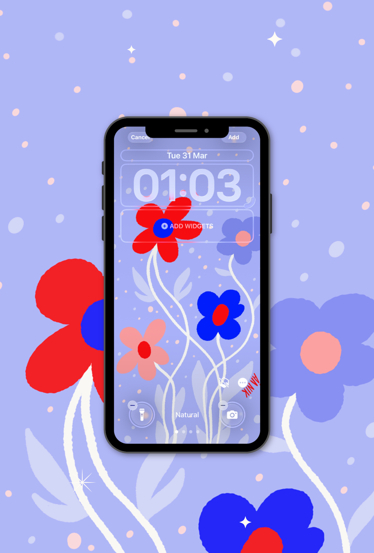 Floating Flowers ~ Hand-drawn iPhone Wallpaper – Digital Download