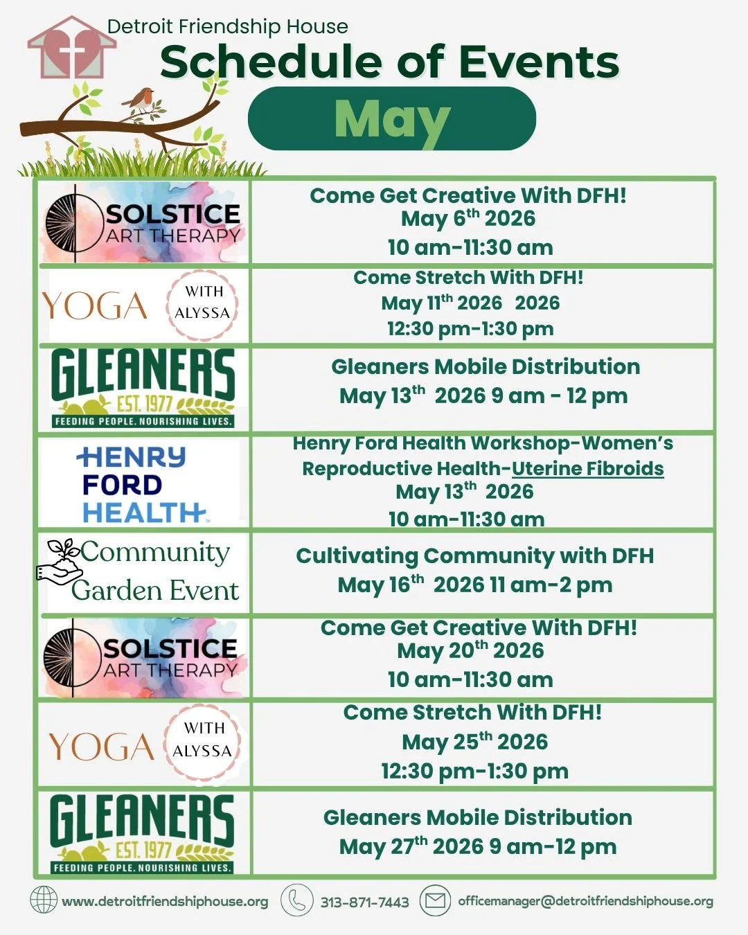 See our program schedule for May!