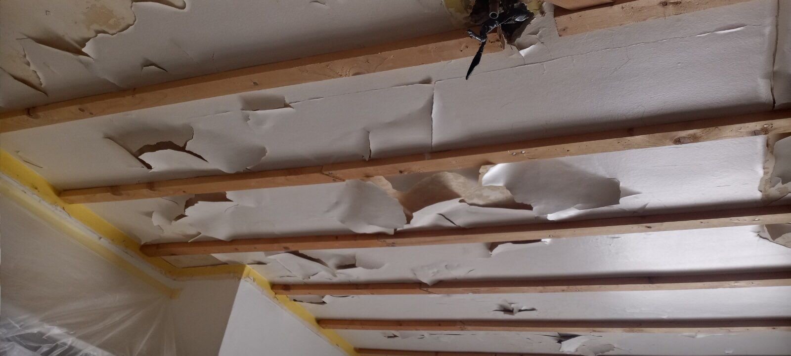 Before: Damaged Plaster Ceiling