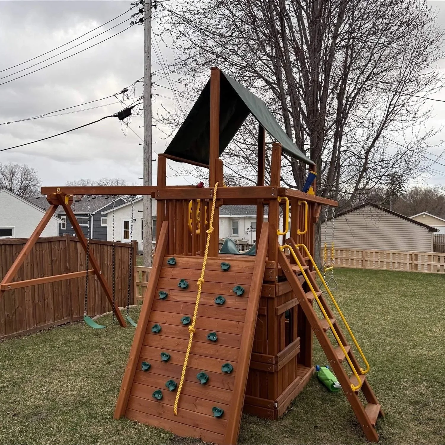 Restored cedar playset structure