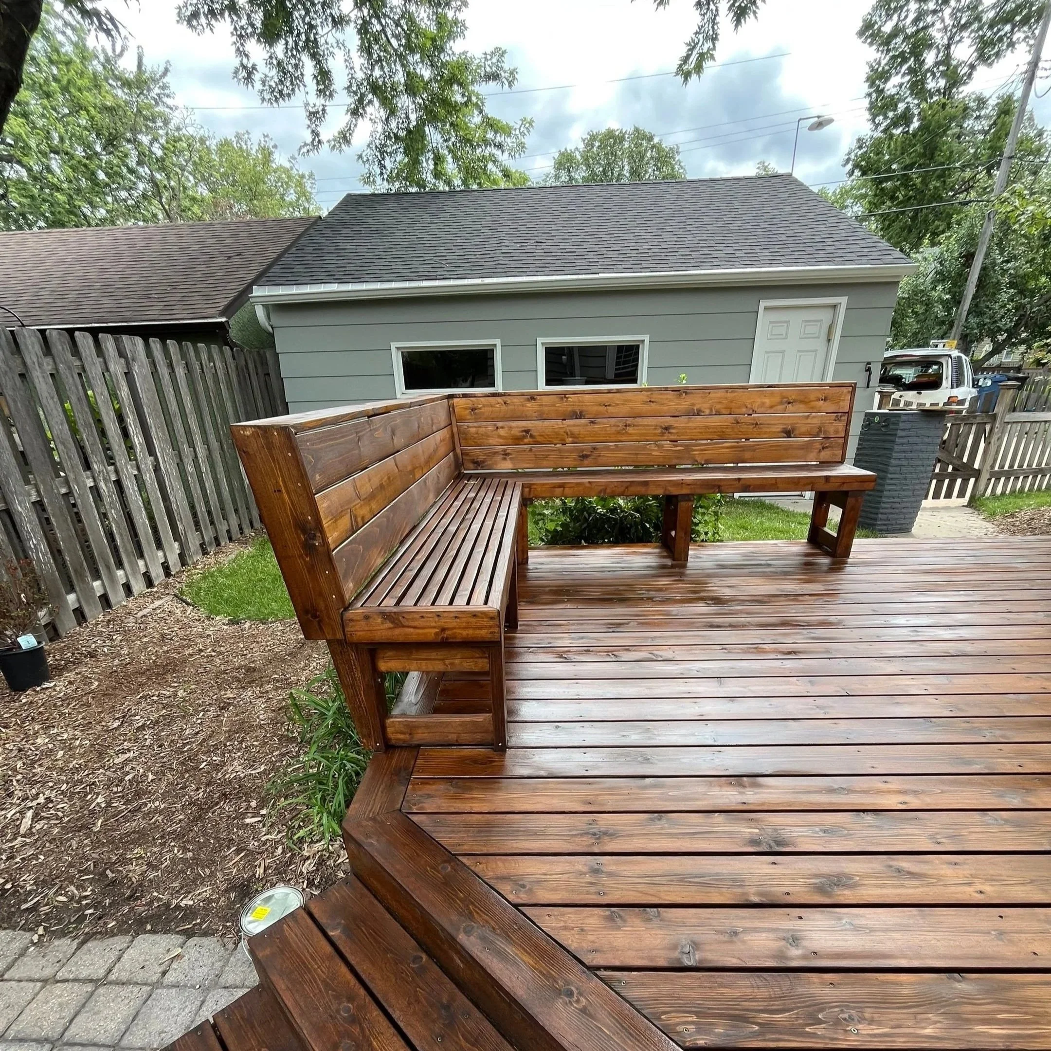 Refinished deck bench