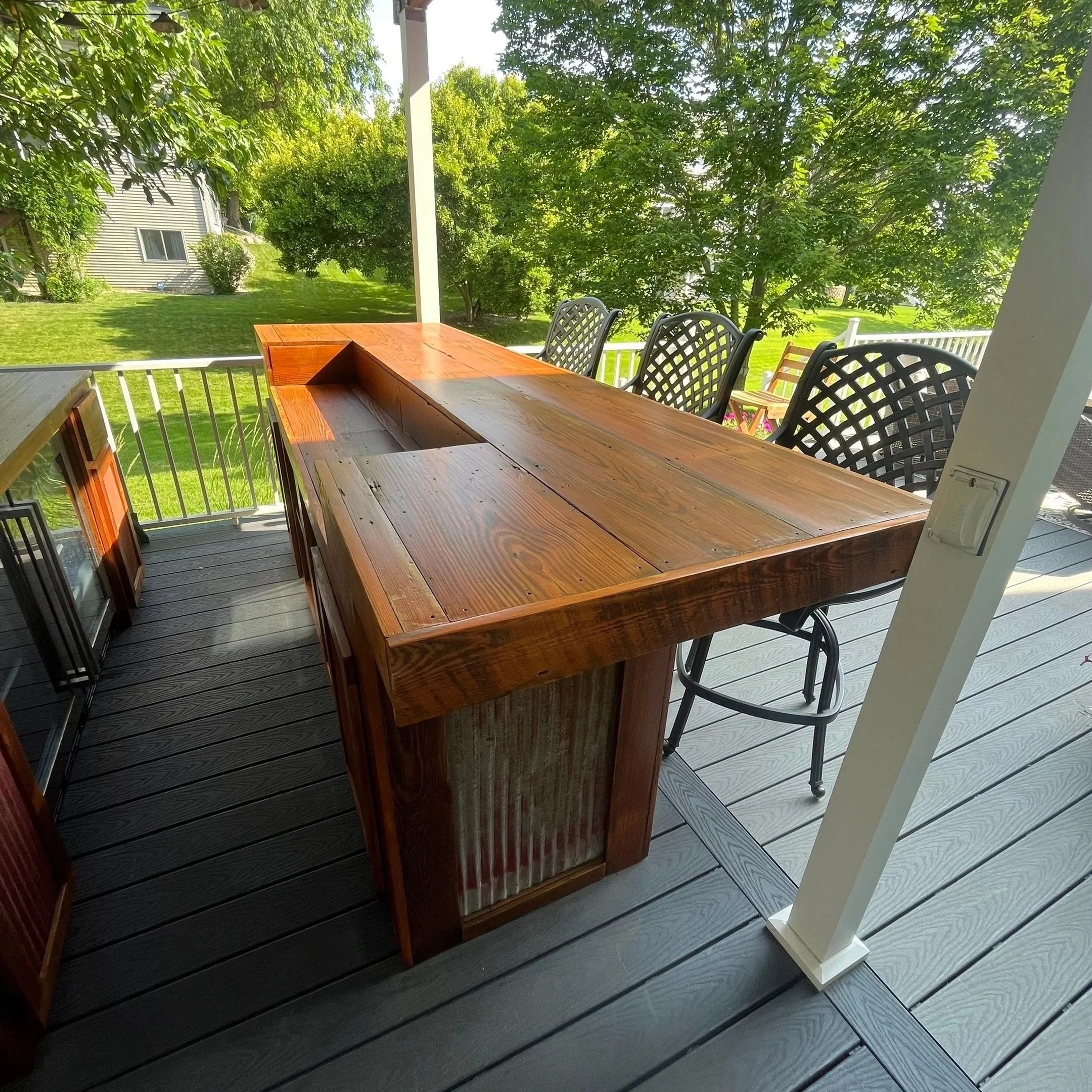 Outdoor bar refinished oil penetrating stain