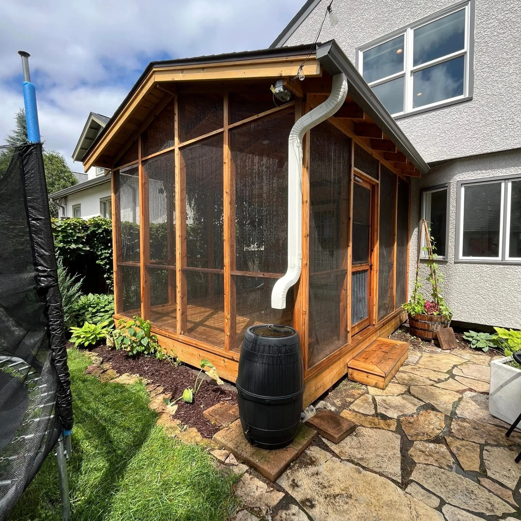 Refinished cedar gazebo structure