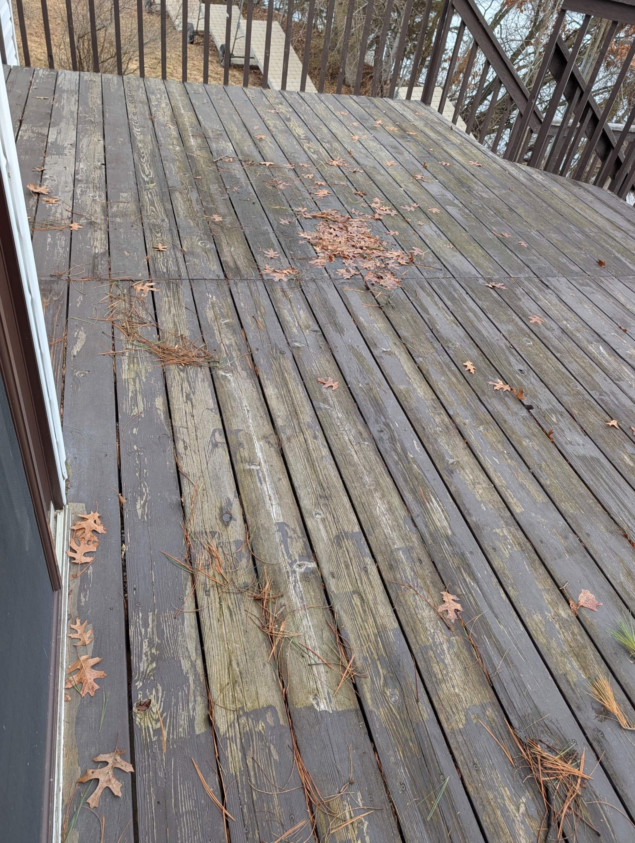 Deck floor boards before refinishing Twin Cities