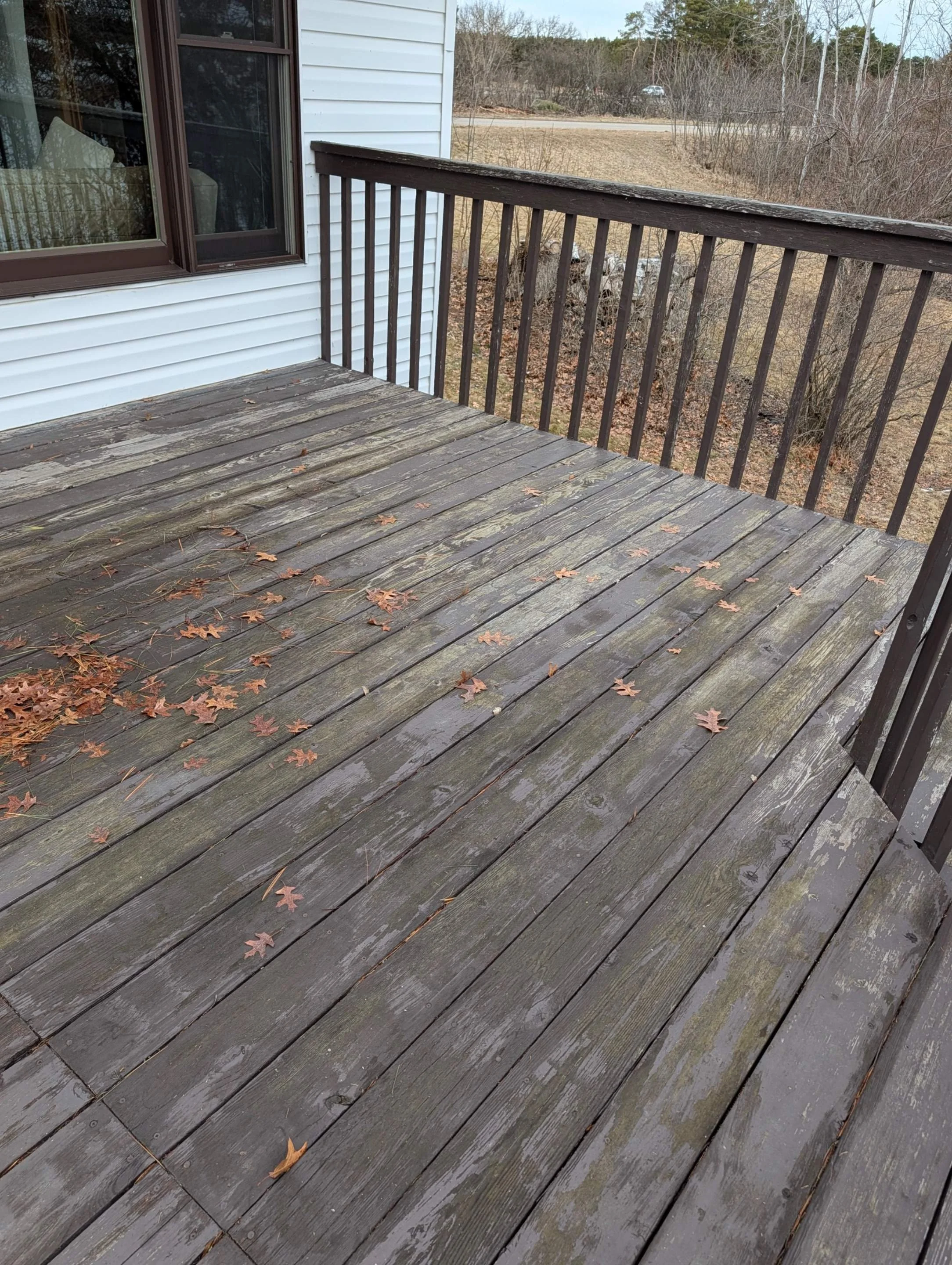 Deck floor boards before refinishing Minnesota