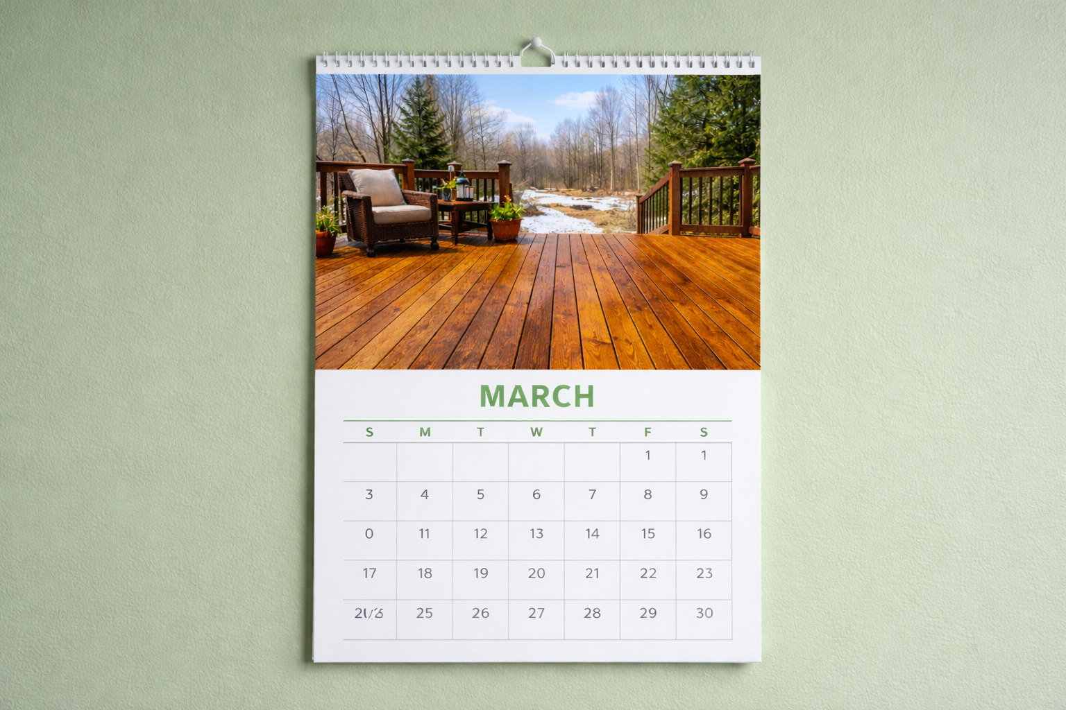 March Calendar Time To Schedule Deck Refinishing!