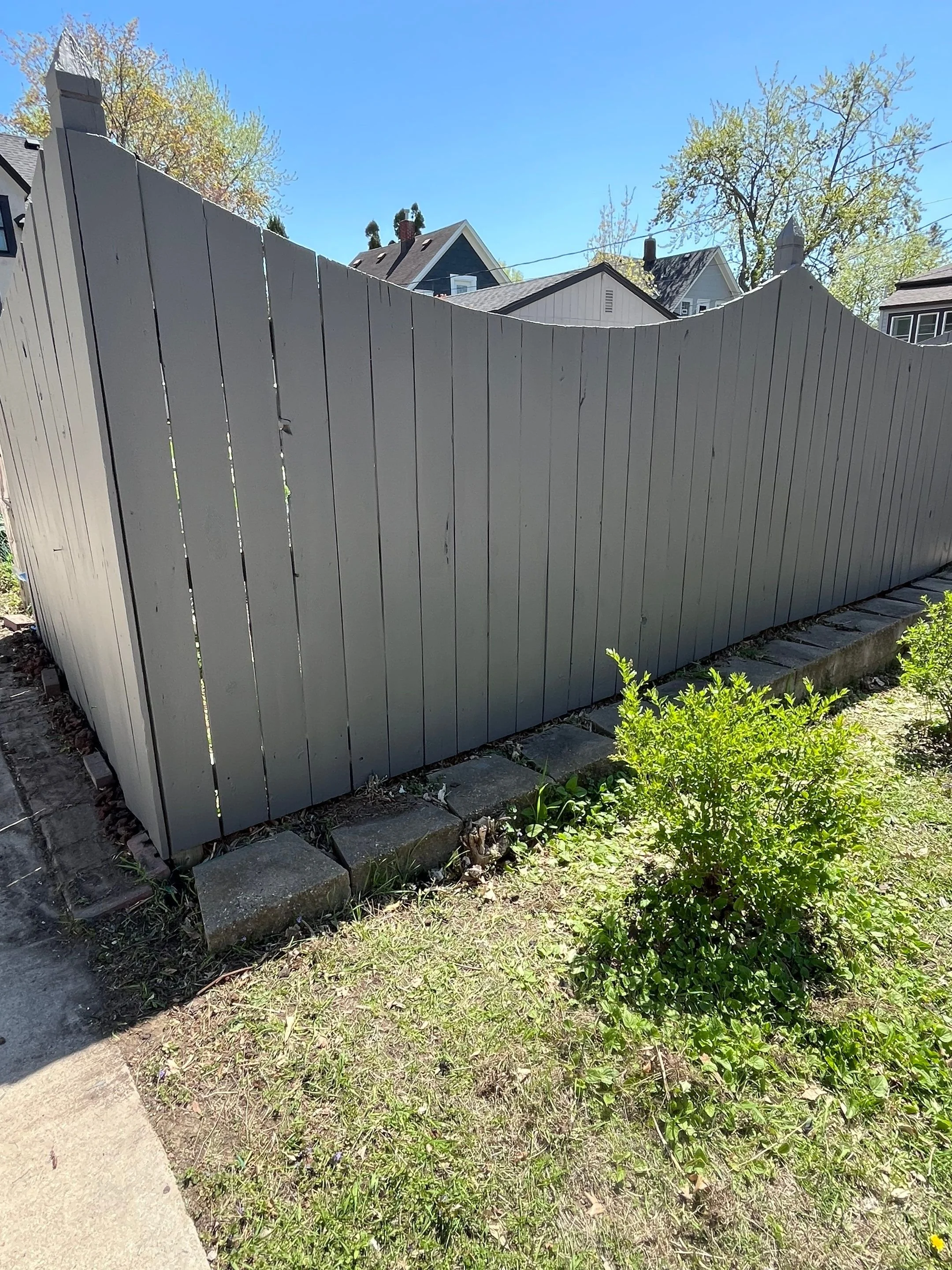 Refinished water-based coating fence
