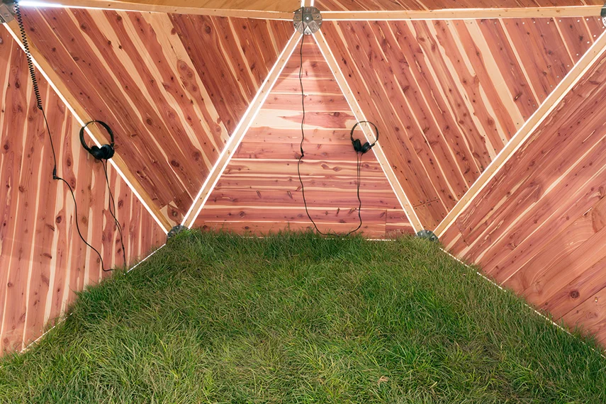 Interior of hut.