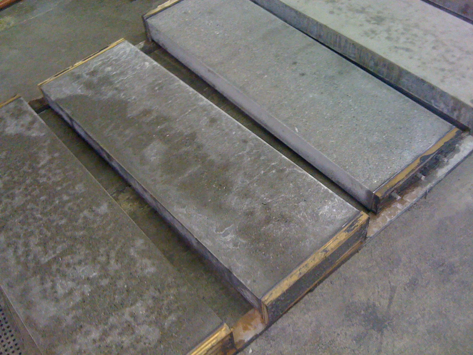 Custom cast concrete floor tiles