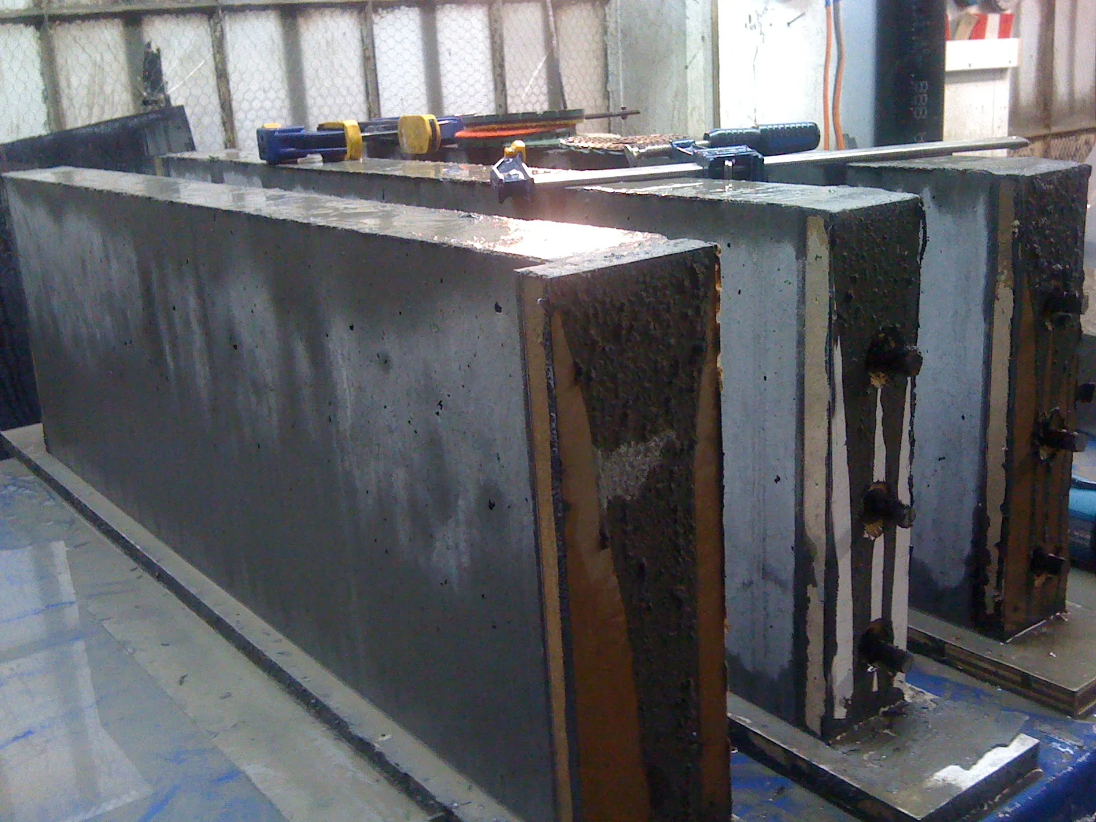Custom cast concrete stair treads