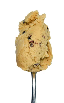 Coffee ice cream with organic cacao nibs
