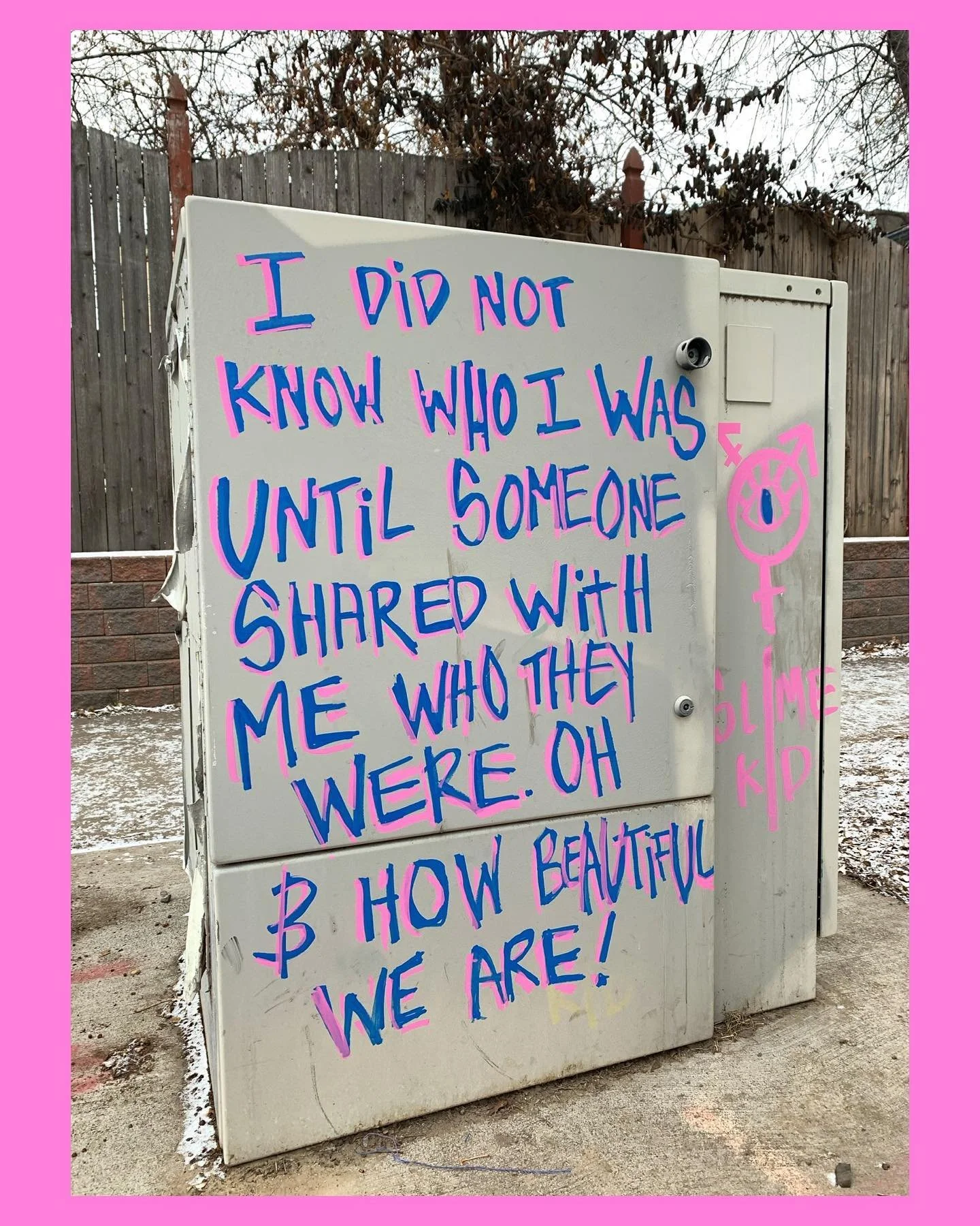 So glad they shared themselves with me 🏳️&zwj;⚧️💘🎀 
.
.
.
.
.
#trans #lgbtq #graffiti #streetart #tag #denver #slimekid #caphilldenver #comic #drawing #illustration #art #graphicdesign #design #paintings #journal #journaling #sketch #pen #brushpen