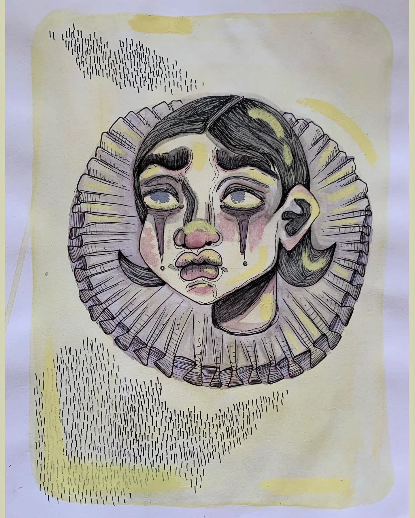 The saddest clown in all of town! 
🌼💦🤡☹️🤡☹️🌼💦
Inspired by a very good piece by @merakinu_ !

.
.
.
.
#graffiti #streetart #tag #denver #slimekid #caphilldenver #comic #drawing #illustration #art #graphicdesign #design #paintings #journal #journ