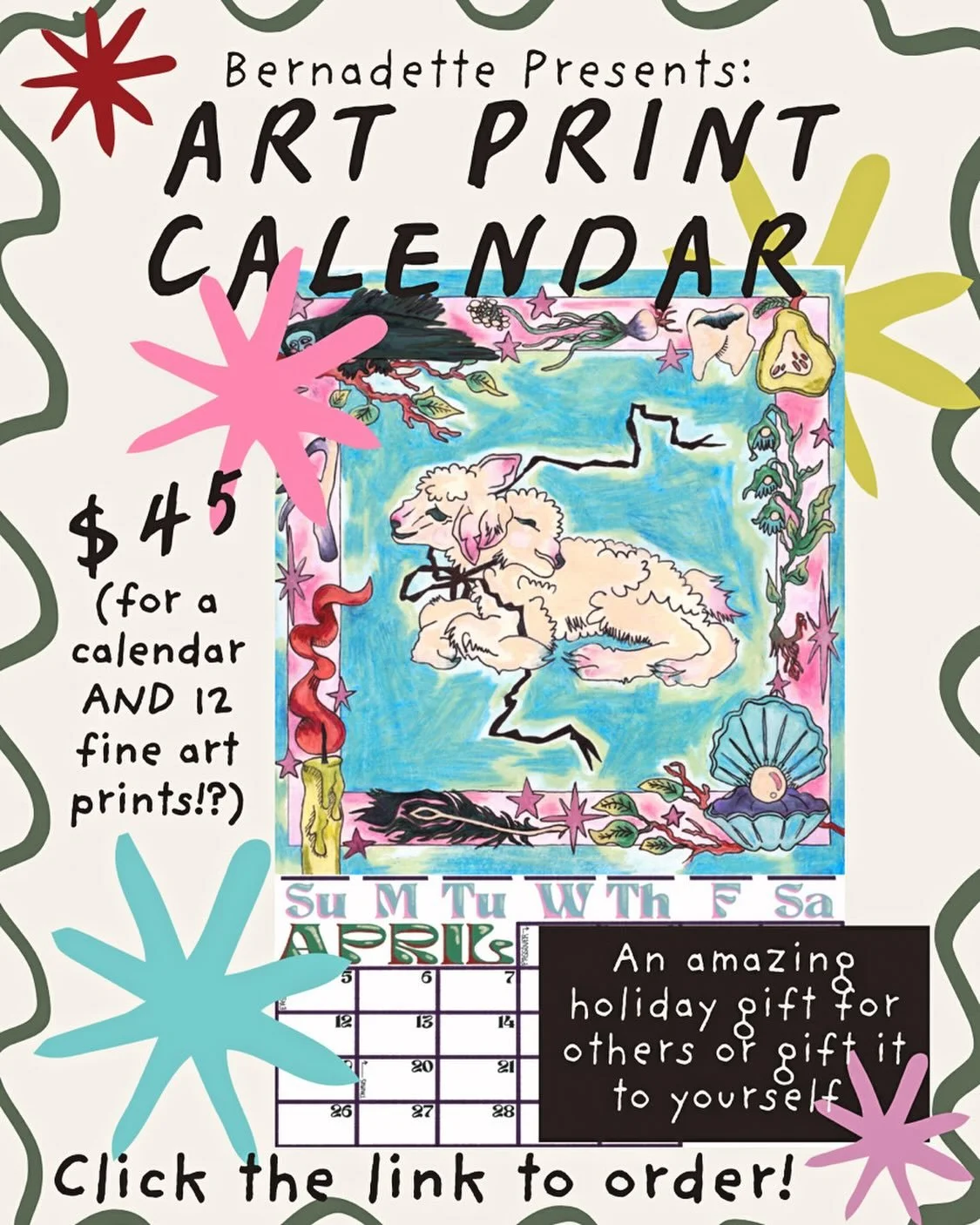 Hey friends! I handmade this calendar and you can buy it in the link in my bio. I&rsquo;m proud of it and also I put way too much work into it so please buy one my wellbeing depends on it&hellip;. And it makes a great gift for the holidays! What a ch