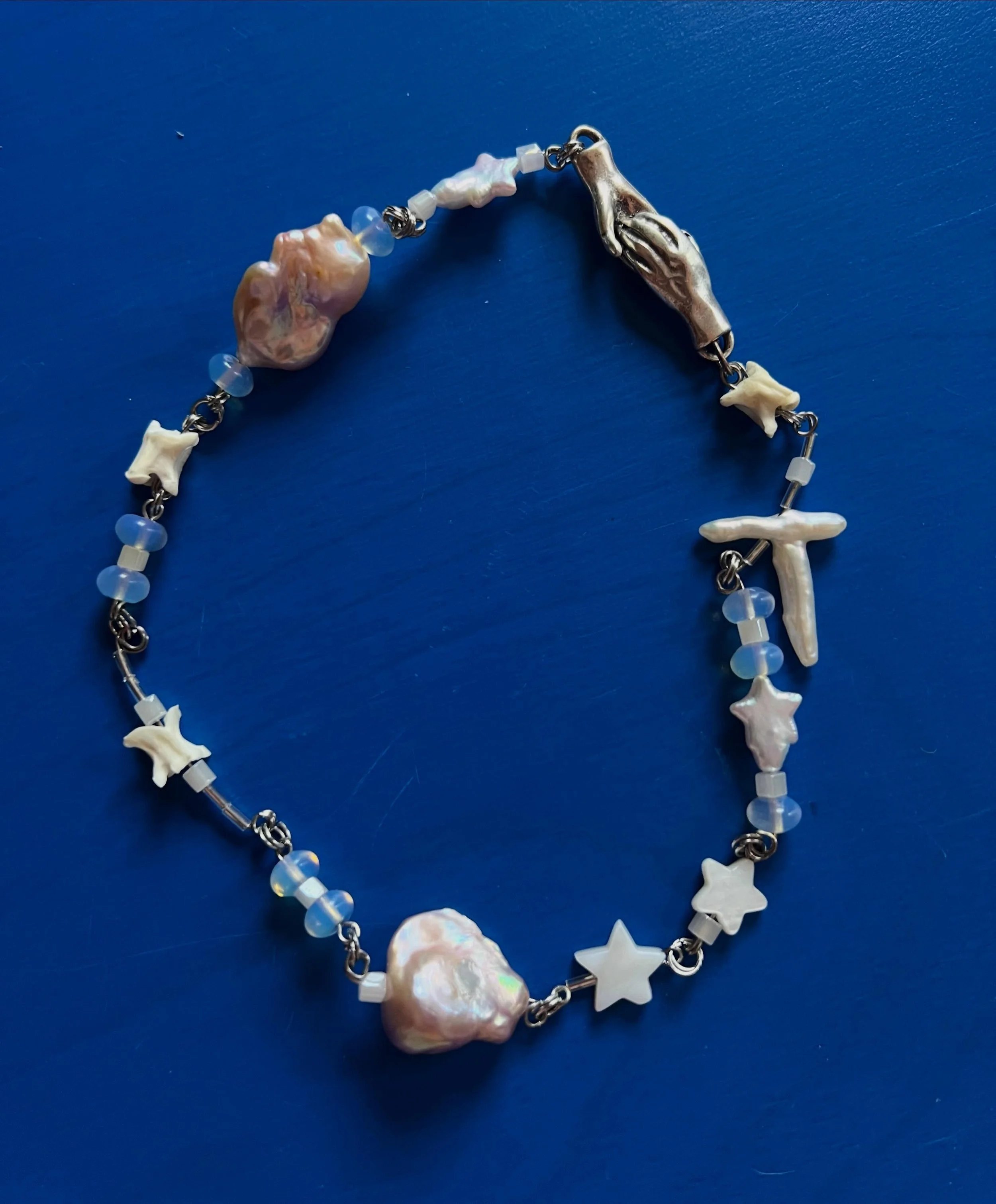 Fresh water pearls and hand collected bones! I love these necklaces 🩻🦷⚪️