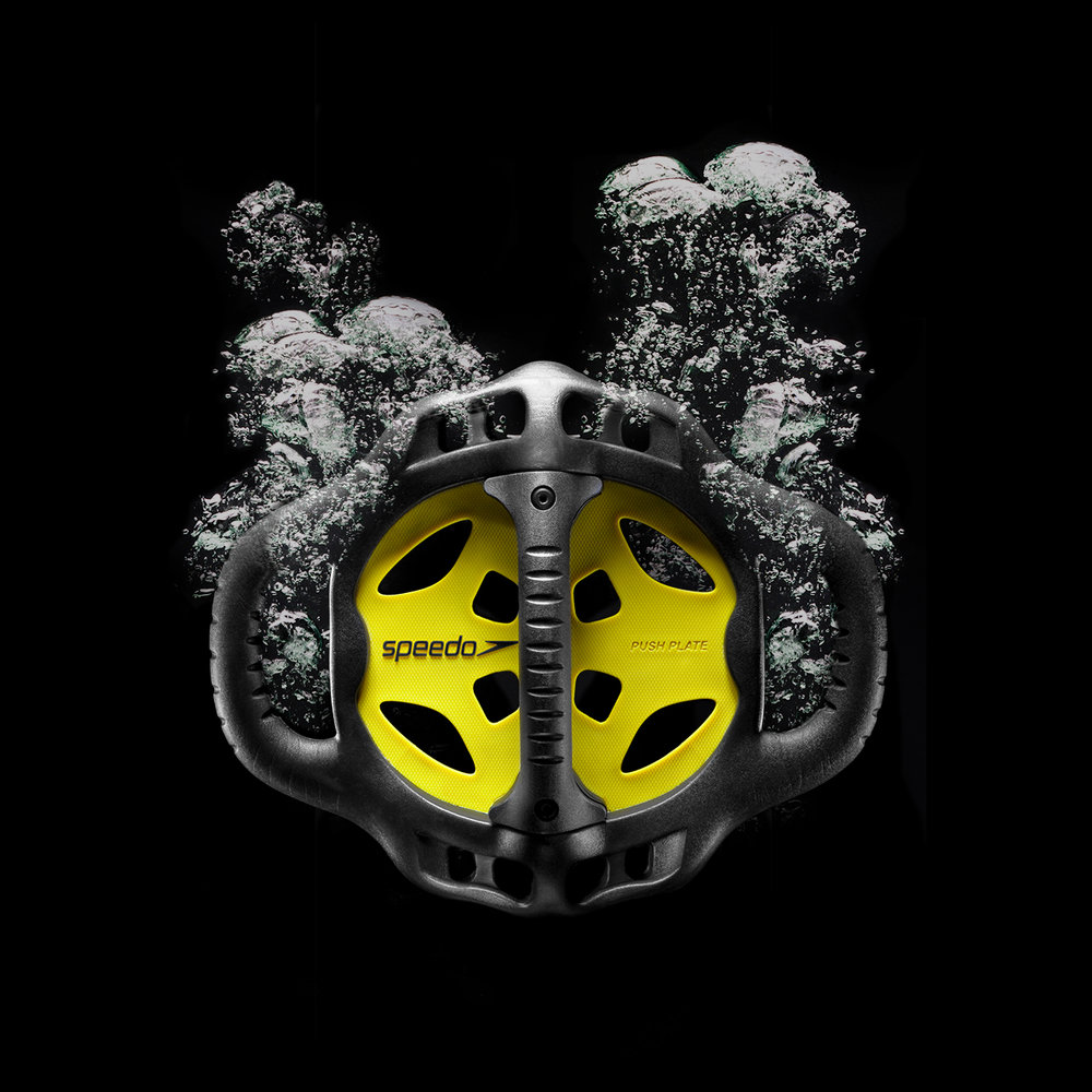Speedo Push Plate Push Plate product images, displaying completely photo retouched water.