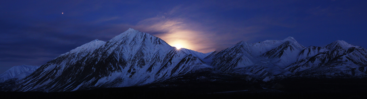  Alsek Valley Moonset - St. Elias Mountains, Yukon, Canada 