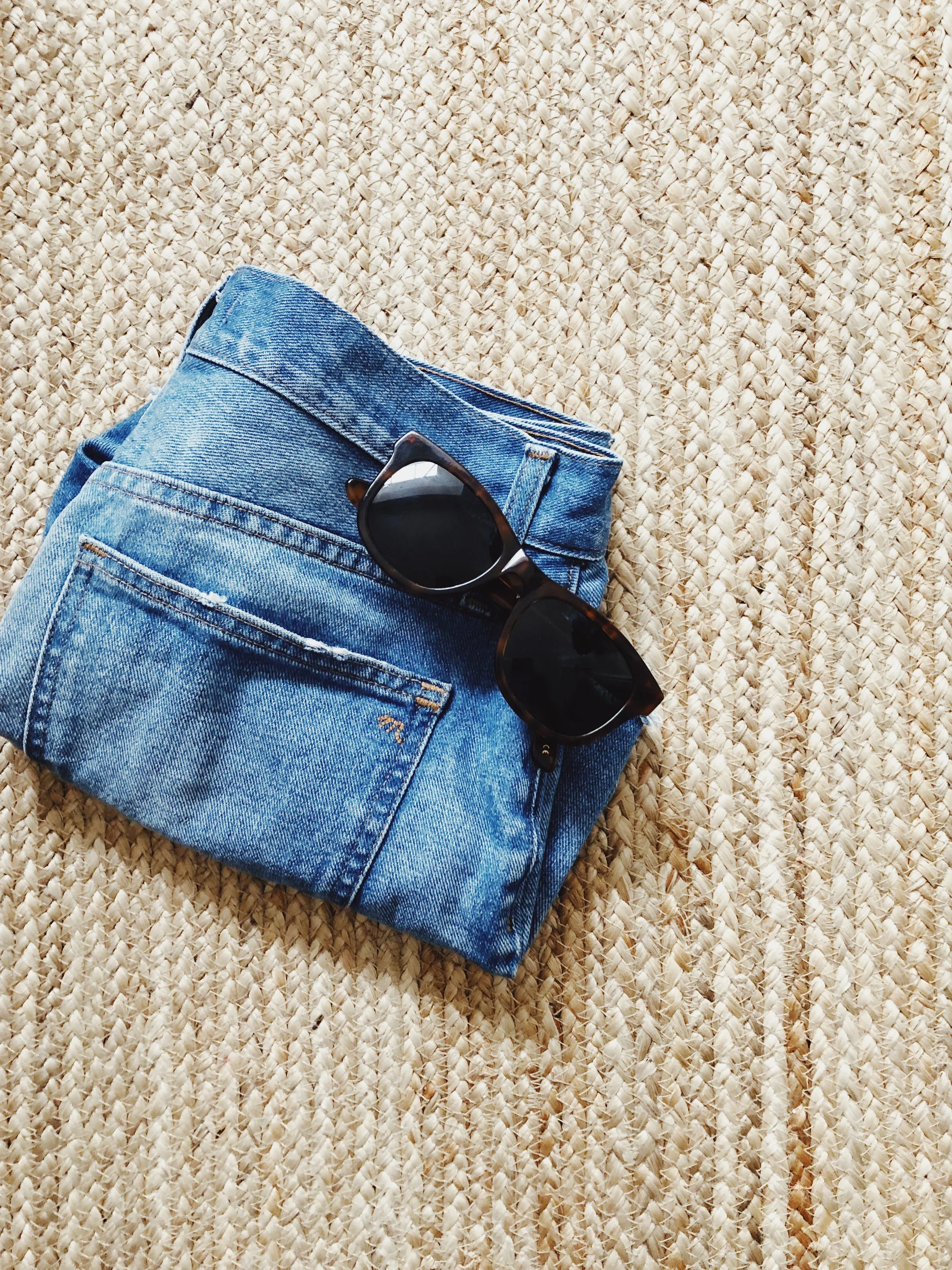 modest denim shorts