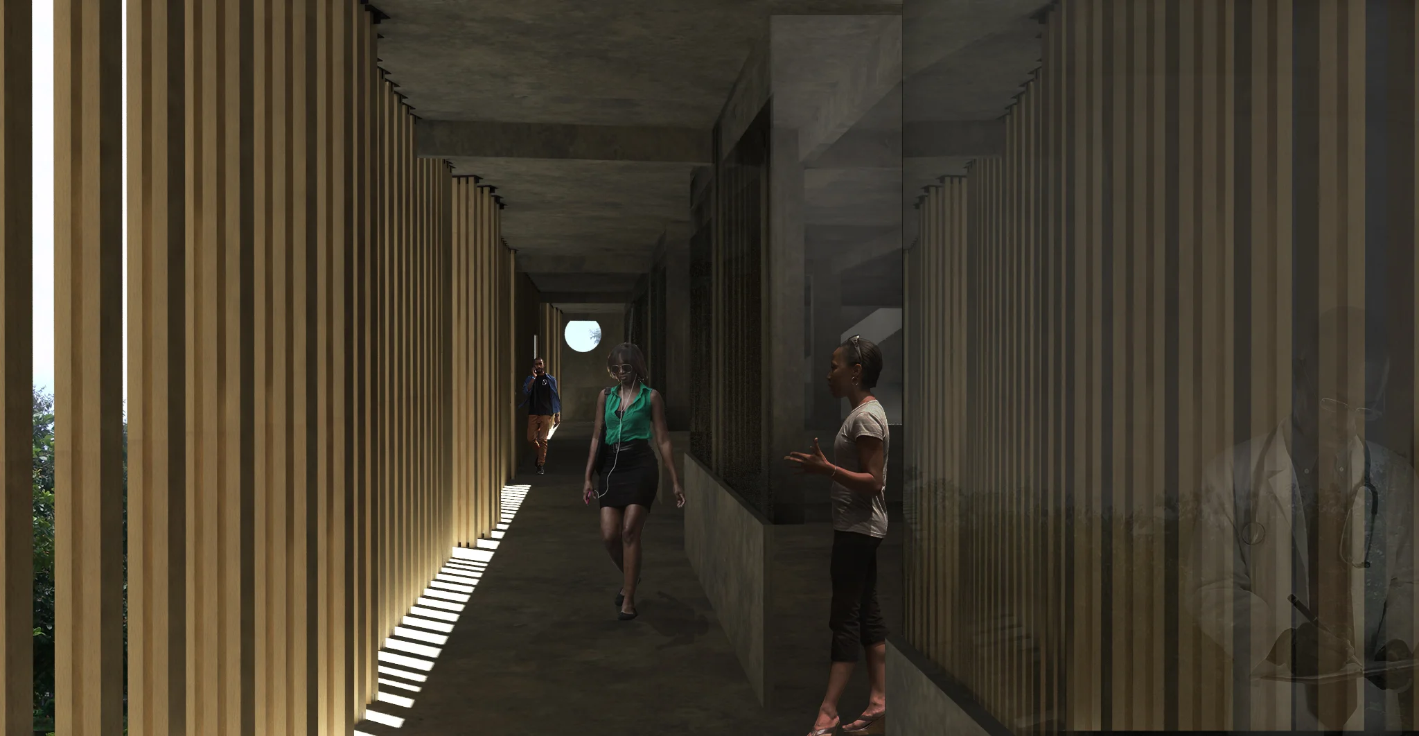 Rendering of the veranda on clinic floors.