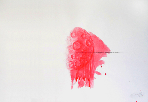 From the series: Predestination. 01. ink on cardboard, 43 in x 29 in. 2005