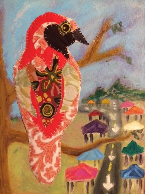 Orange Bird at Market