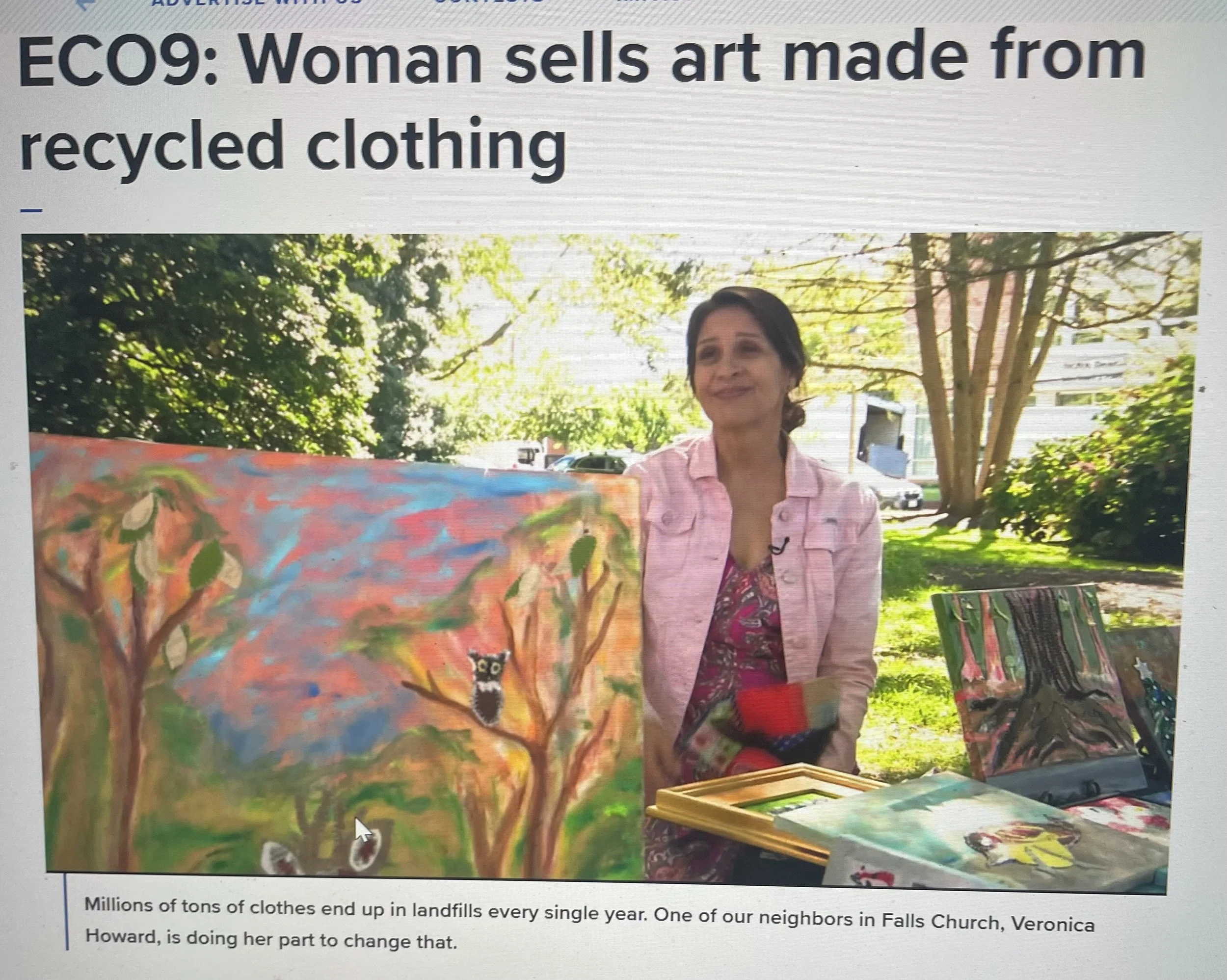 WUSA9 feature Selling art made from recycled clothing