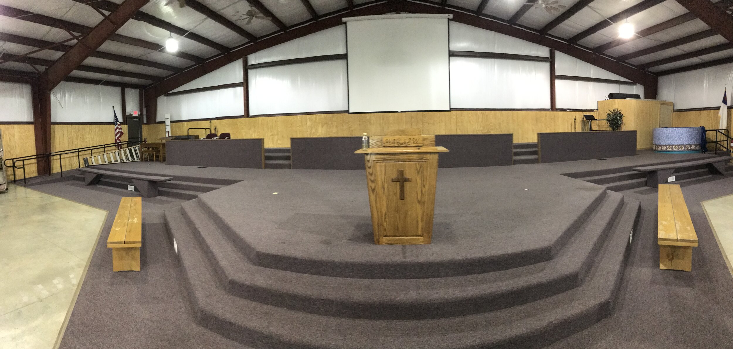  The tabernacle can seat over 500+ and features an open concept as the walls can be removed  as needed 