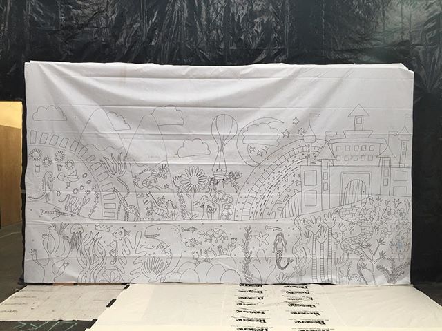 A bare mural but not for long... just setting up at the Disability Arts Festival in Auckland. I can&rsquo;t wait to see this get filled in with colour and magic ✨🌈
