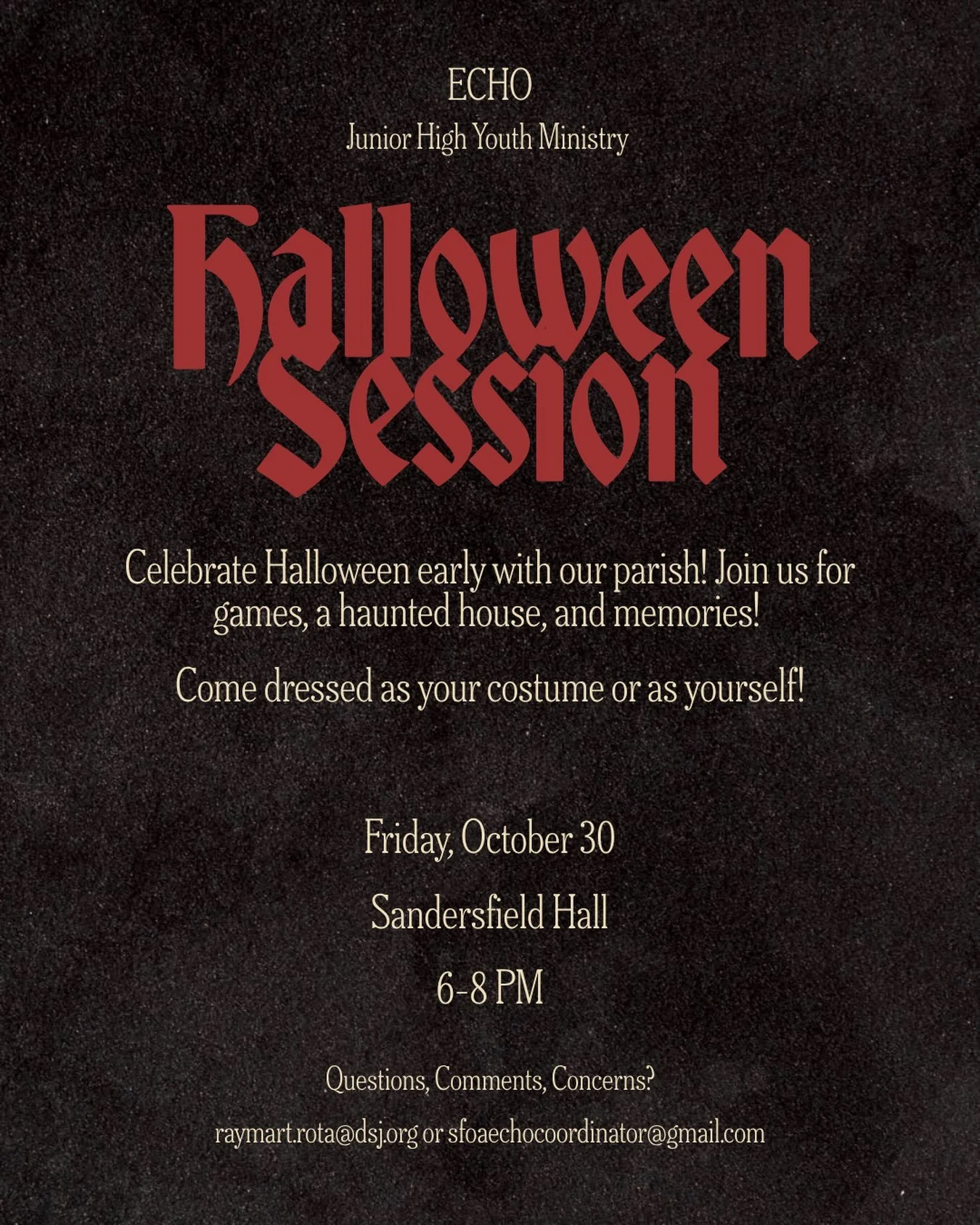 Its that time of year again 👻🎃! Come join our Halloween Social this friday wearing your costume or dressed as yourself! We hope to see you there!