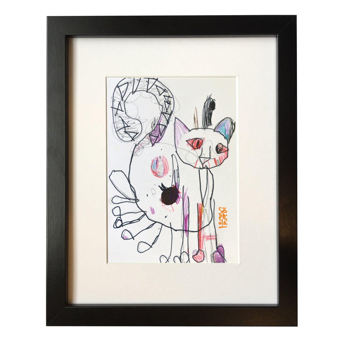 Crazy Cat Framed Print