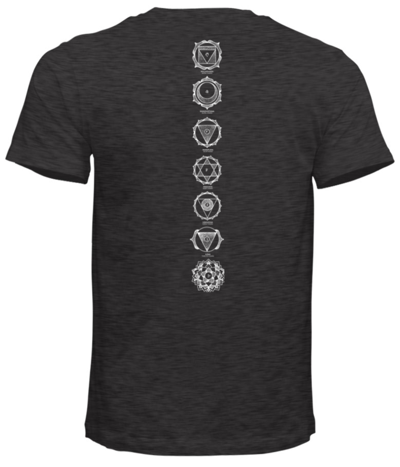 1^ - Canvas Greenwich T-Shirt, dark gray heather, Symbol 34, Chakras on Back - back.png