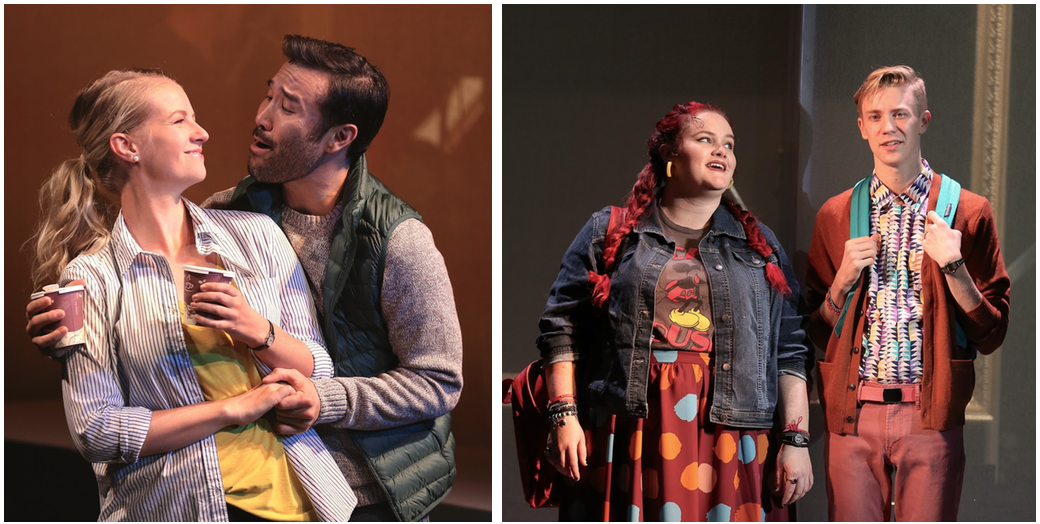 Whitney Bashor and Marc delaCruz; Sarah Lynn Marion and Kyle Sherman. Photo Credits: Carol Rosegg