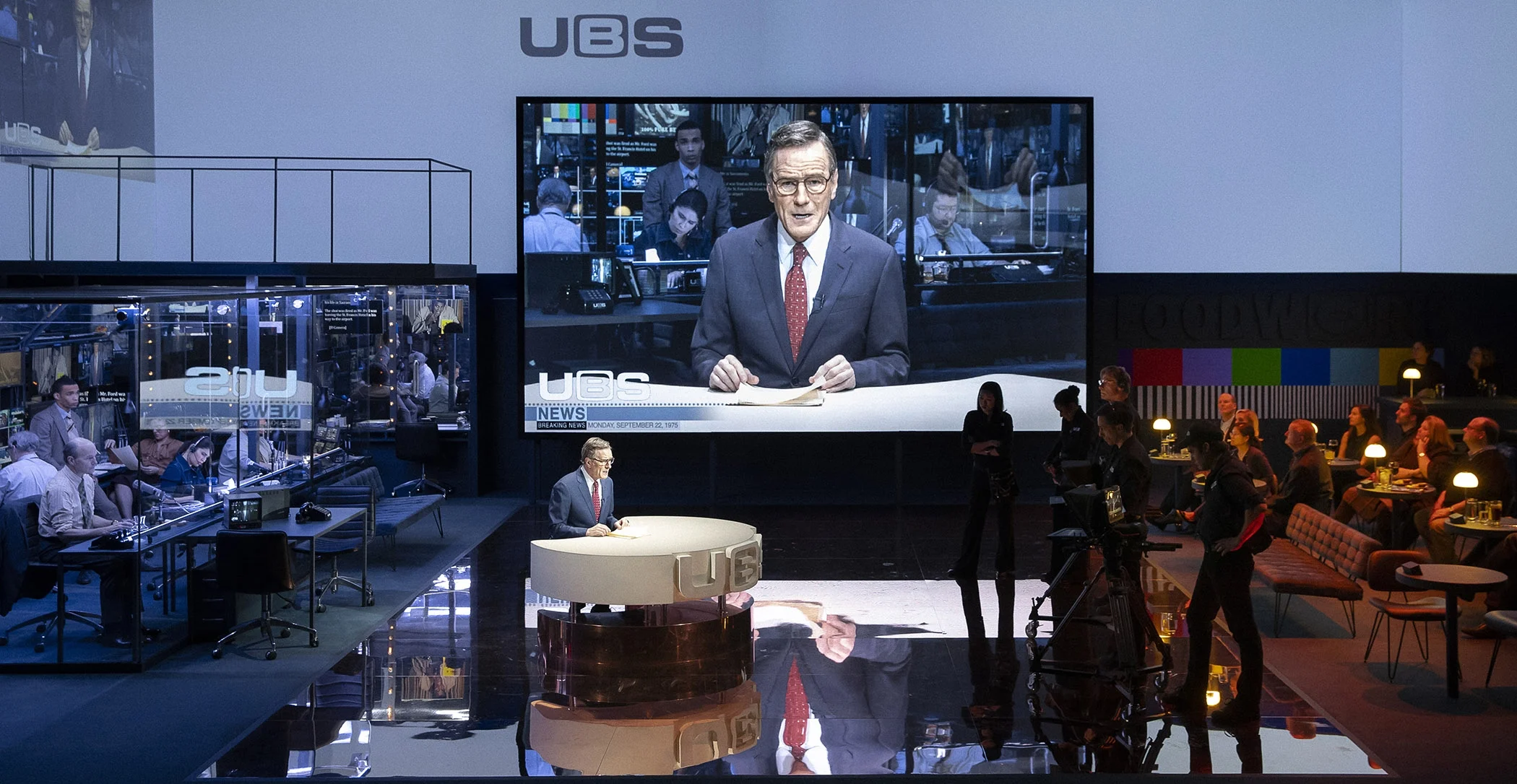 Bryan Cranston and the cast of “Network”. Photo Credit: Jan Versweyveld.