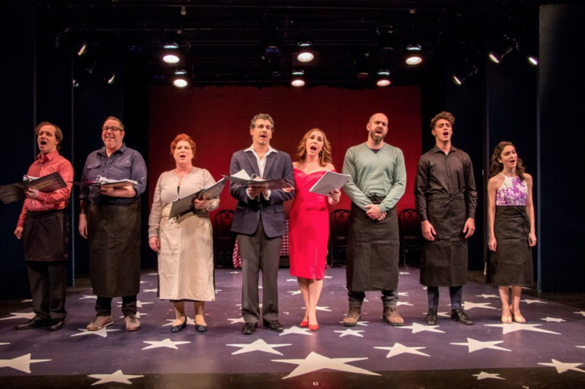The cast of “Carmelina”. Photo Credit: Ben Strothmann.