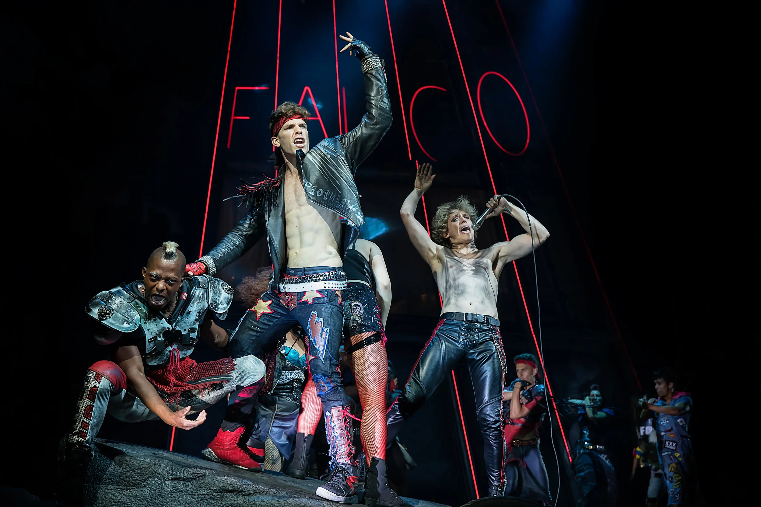 William Branner, Andrew Polec, and Tyrick Wiletz Jones in “Bat Out of Hell”. Photo Credit: Little Fang Photo