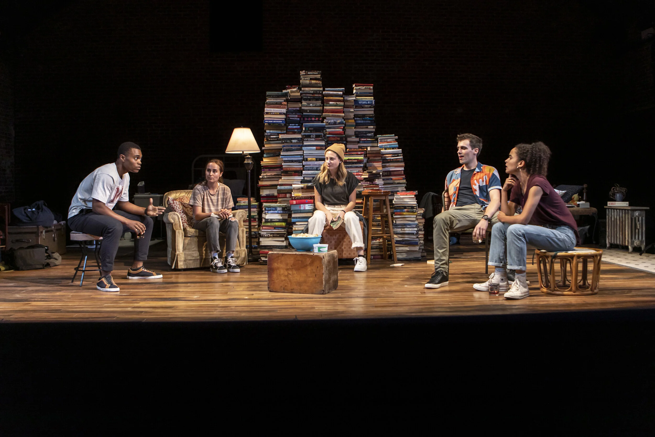 Christian Strange, Sadie Scott, Ruby Frankel, Zane Pais, and Juliana Canfield in “Sunday”. Photo Credit: Monique Carboni.