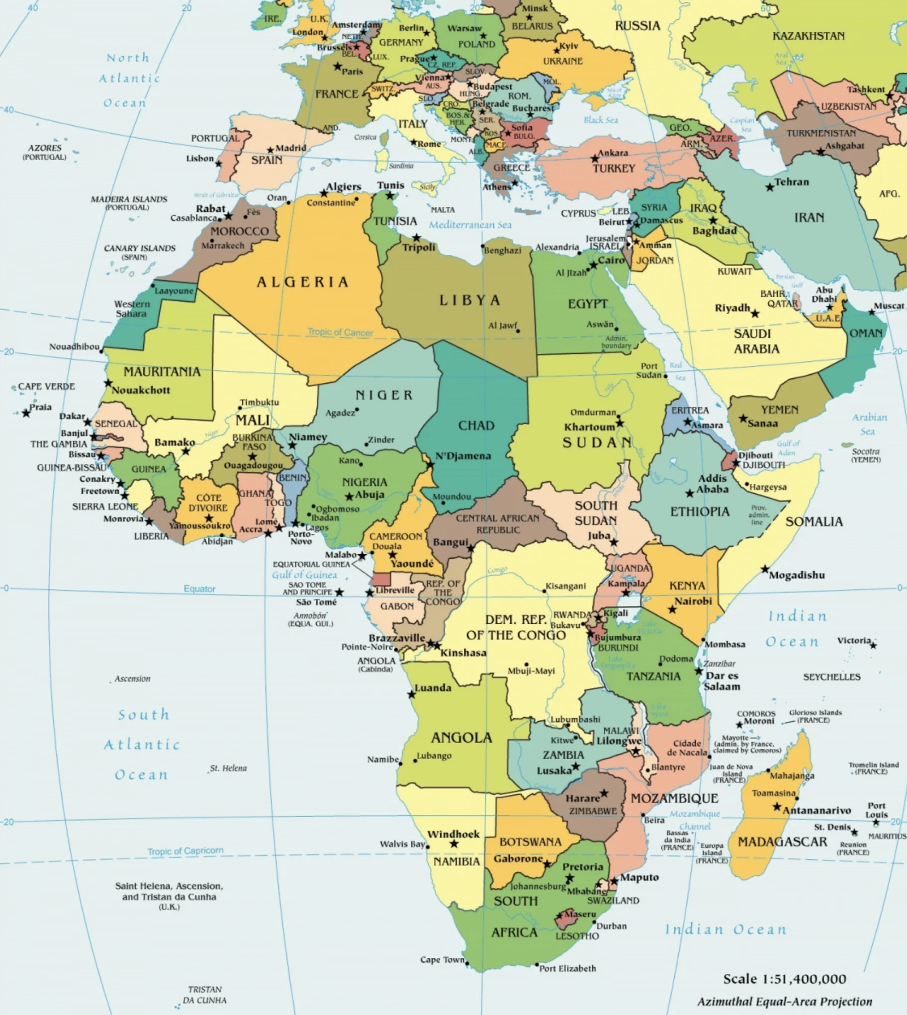 Africa - click on map for larger version.