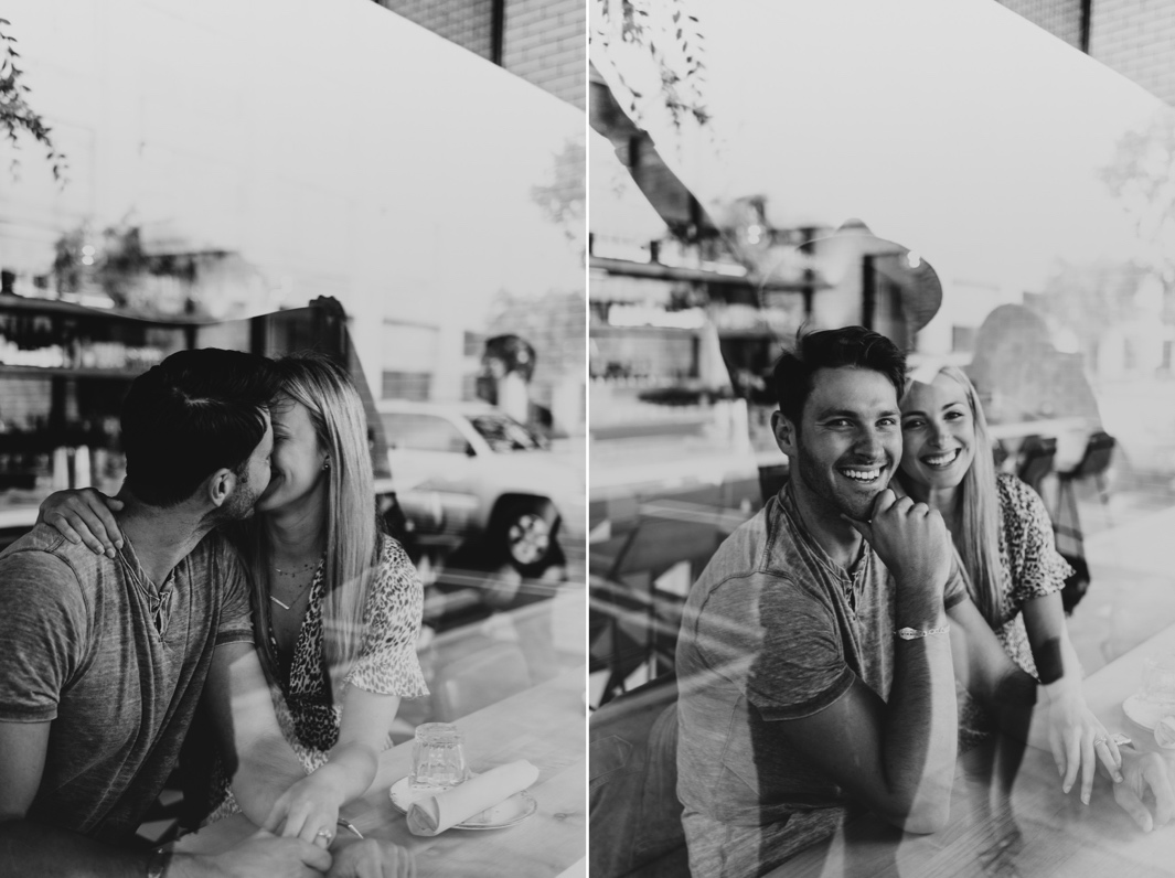 Downtown Los Angeles Rooftop Engagement Session | Carrie Rogers Photography | LA skyline view from rooftop | Urban engagement session | #couples #engagement