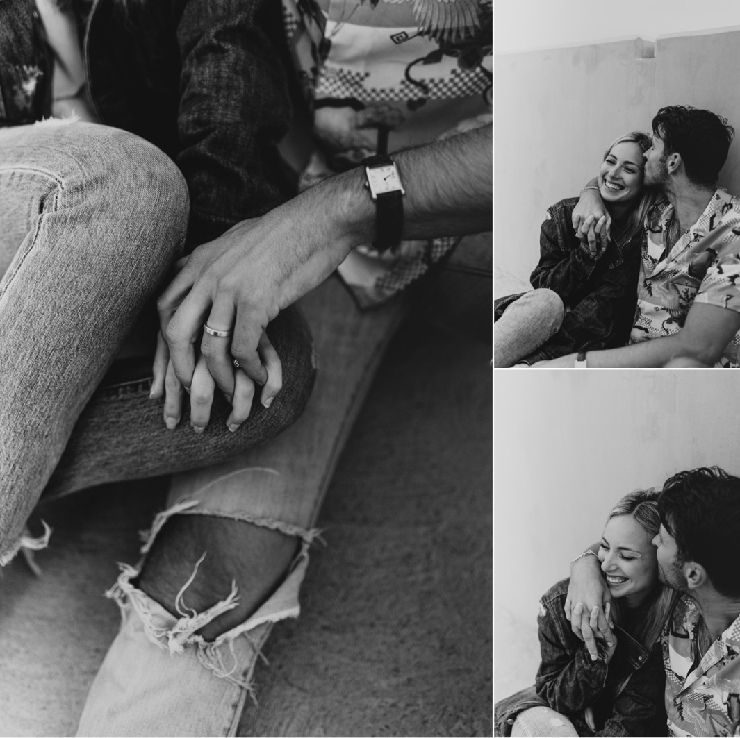 Downtown Los Angeles Rooftop Engagement Session | Carrie Rogers Photography | LA skyline view from rooftop | Urban engagement session | #couples #engagement
