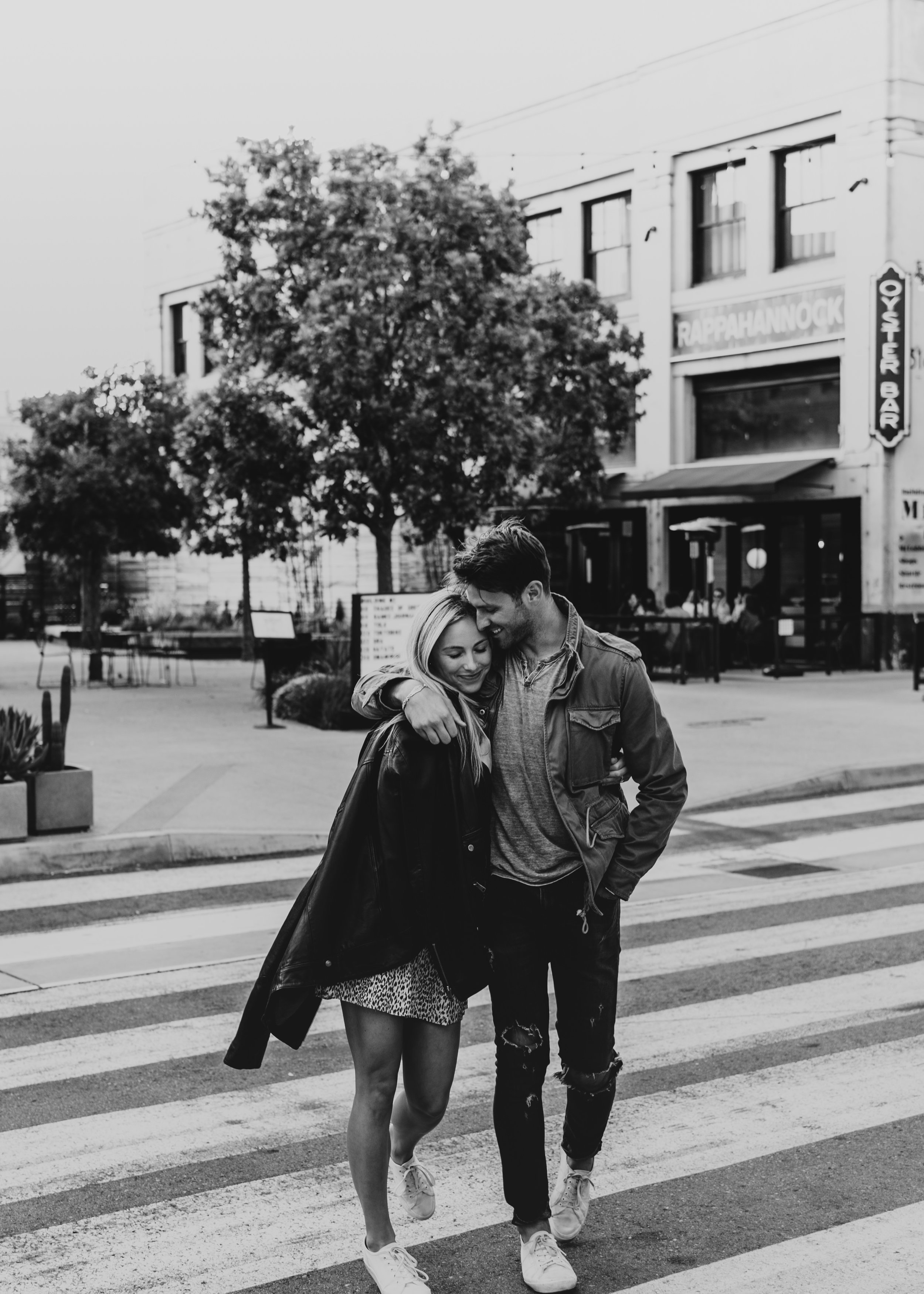 Downtown Los Angeles Rooftop Engagement Session | Carrie Rogers Photography | LA skyline view from rooftop | Urban engagement session | #couples #engagement