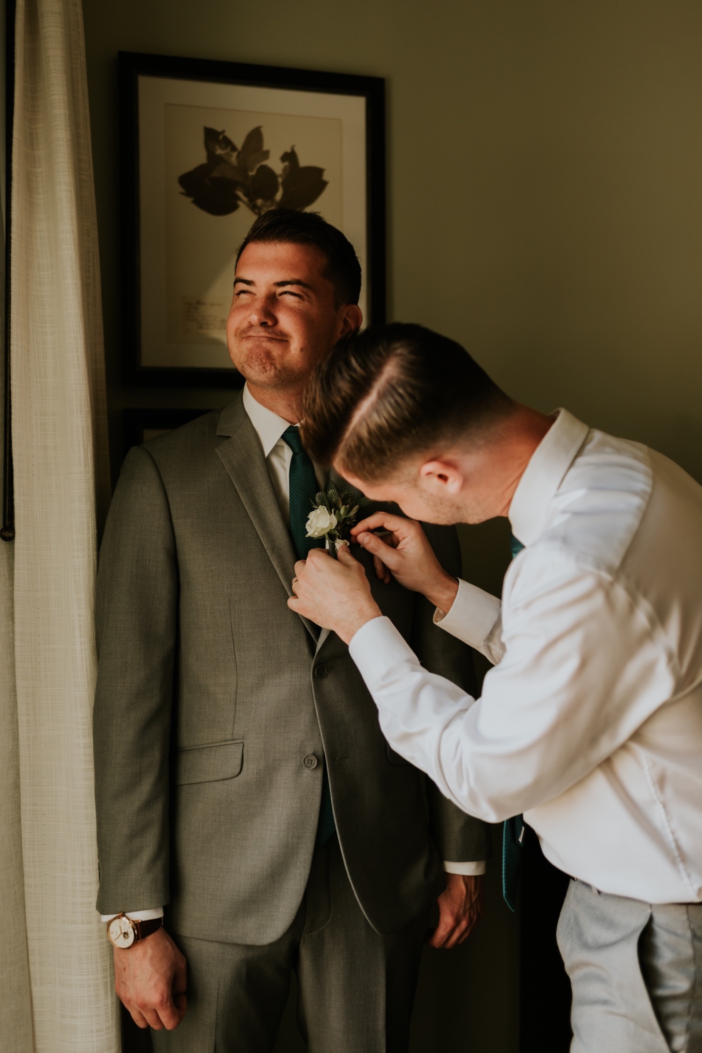 Groom getting ready photos. Canary Hotel Santa Barbara.