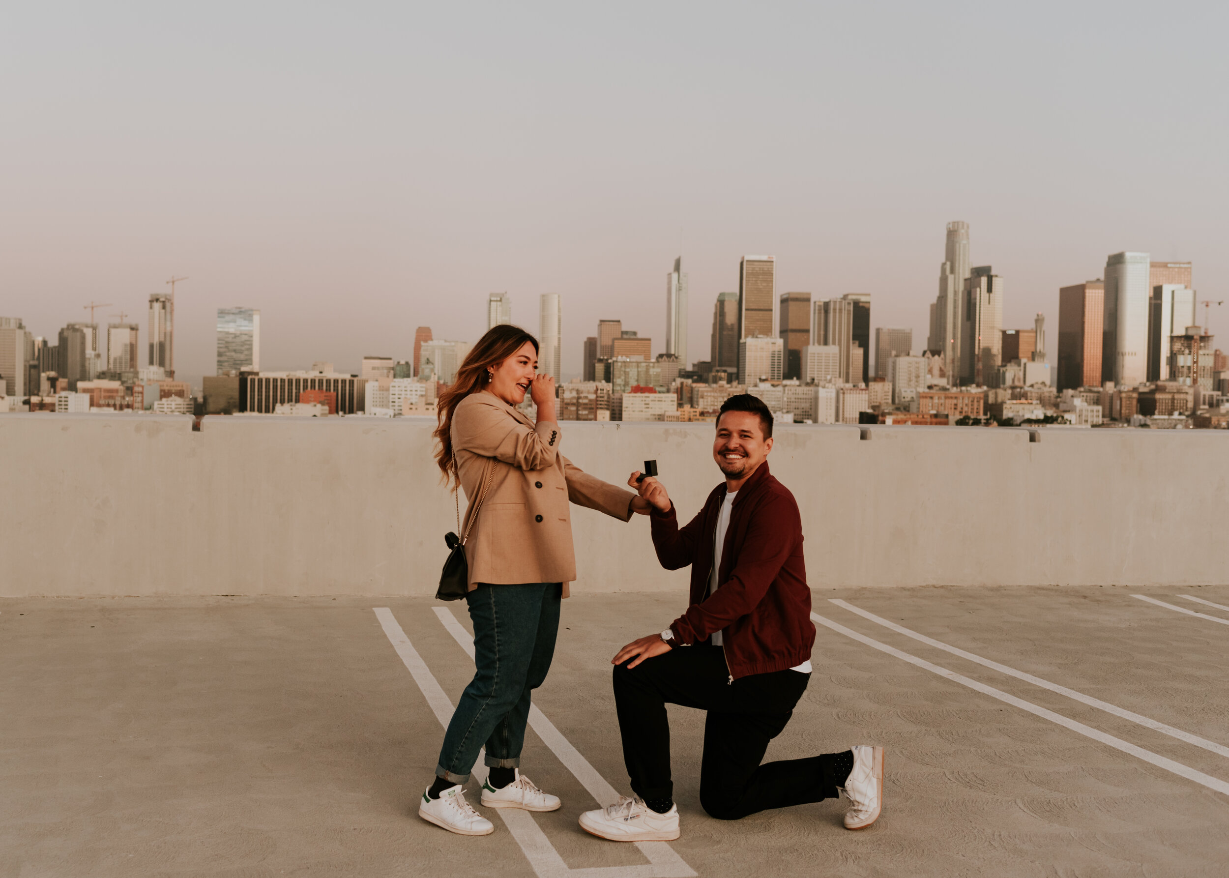 Downtown Los Angeles Rooftop Proposal | DTLA Engagement Session | Arts District DTLA Engagement Photos | Rooftop Engagement Session | Los Angeles Wedding Photographer | Proposal Ideas