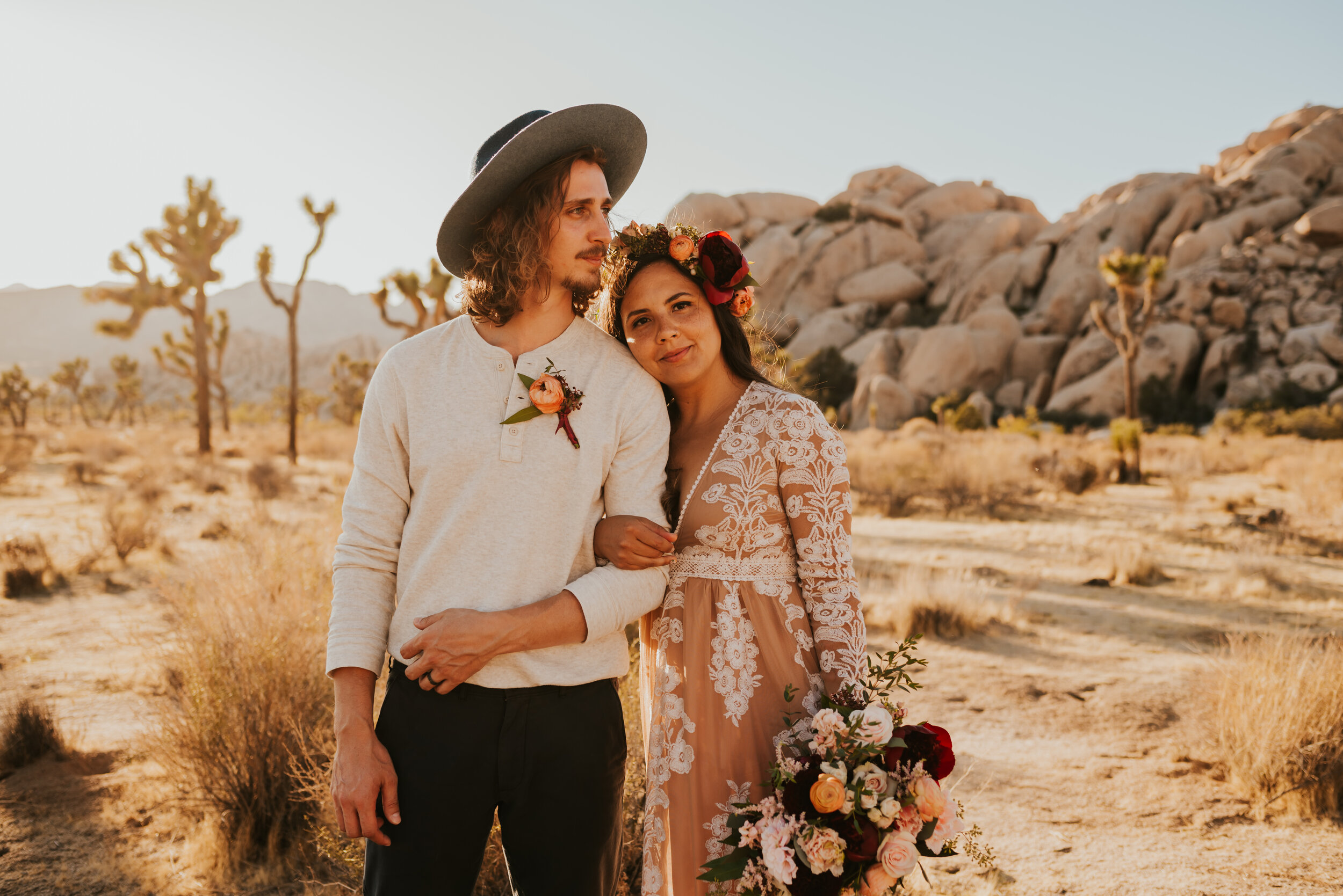 Joshua Tree Elopement | Joshua Tree Wedding Photographer | Adventurous Desert Elopement | Boho Bride | Joshua Tree National Park | Palm Springs Elopement | California Elopement Photography