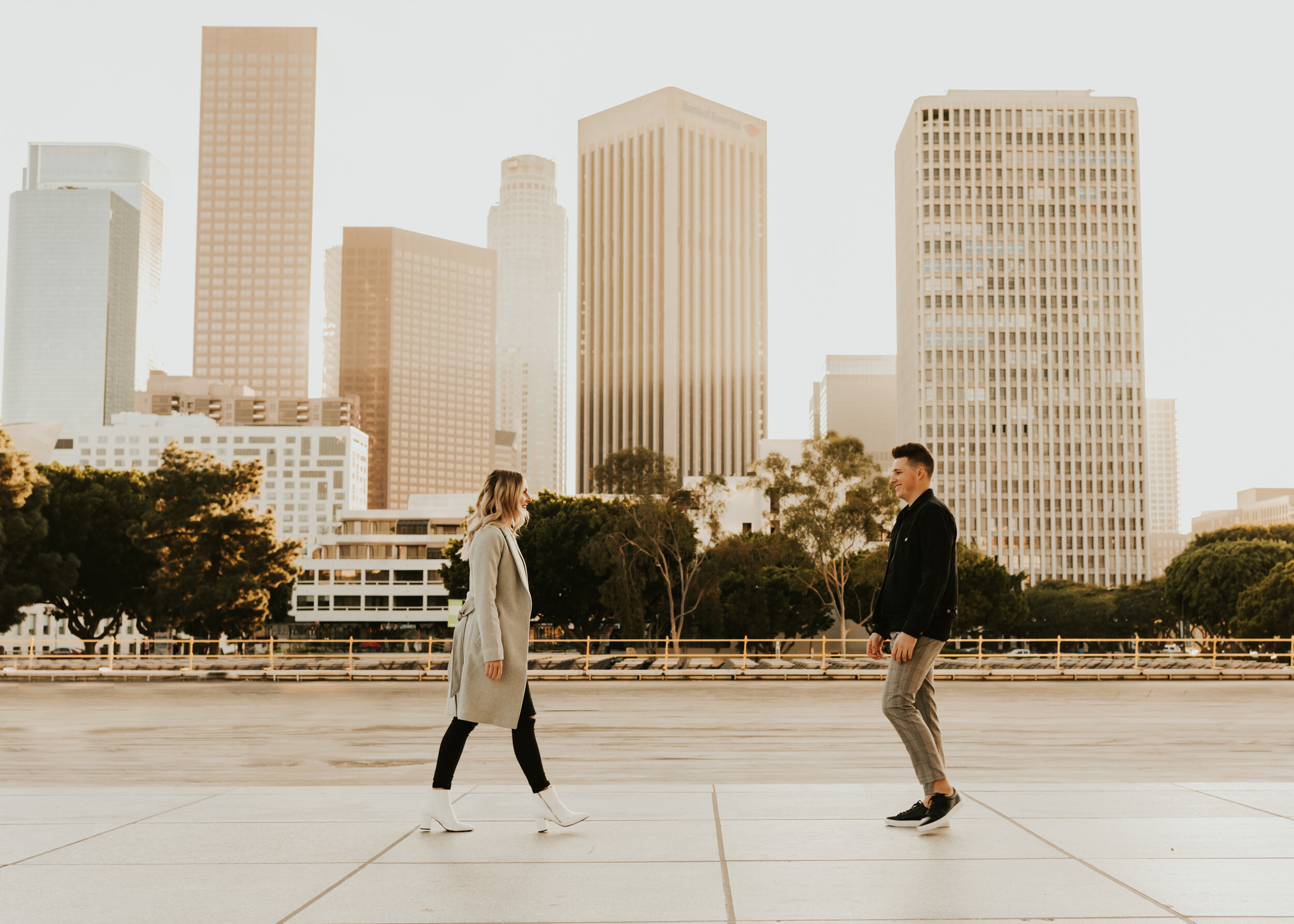 Downtown Los Angeles Proposal | DTLA Engagement Session | Surprise Proposal | DTLA city skyline view | California Wedding Photographer 